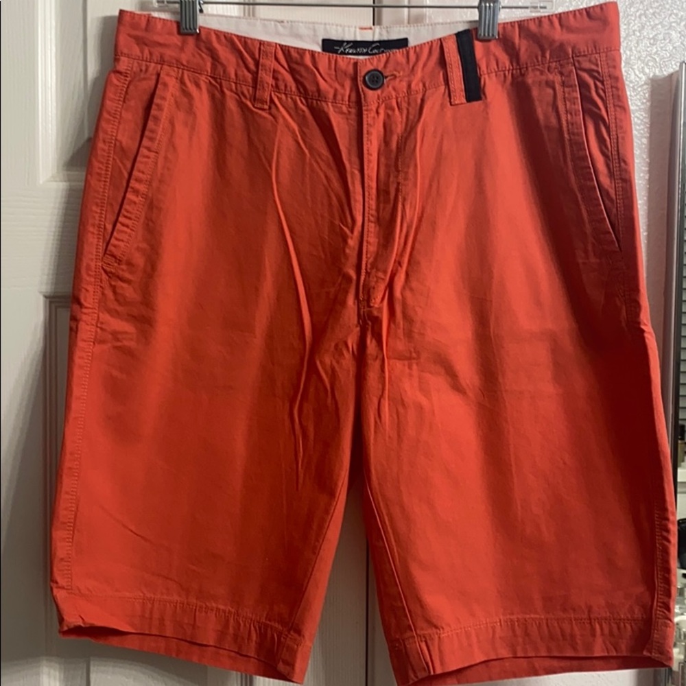 Orange flat front shorts